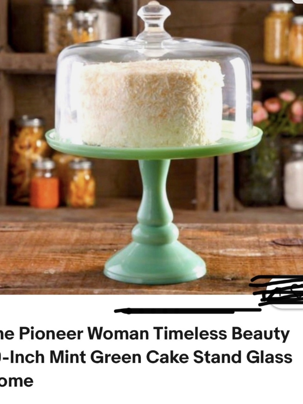 Pioneer woman jade cake stand